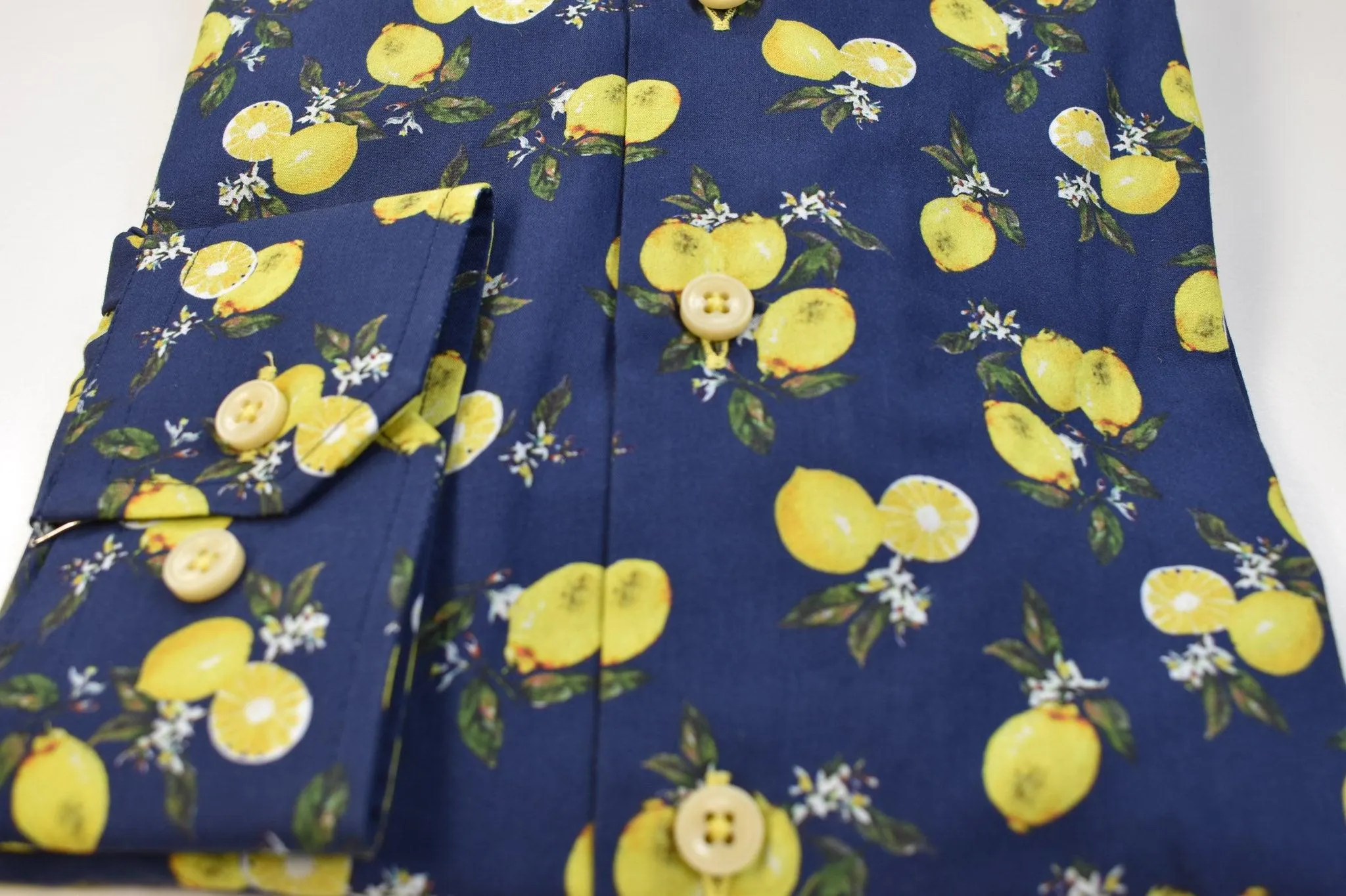 Gun Hill Cave Lemon print Shirt - Navy