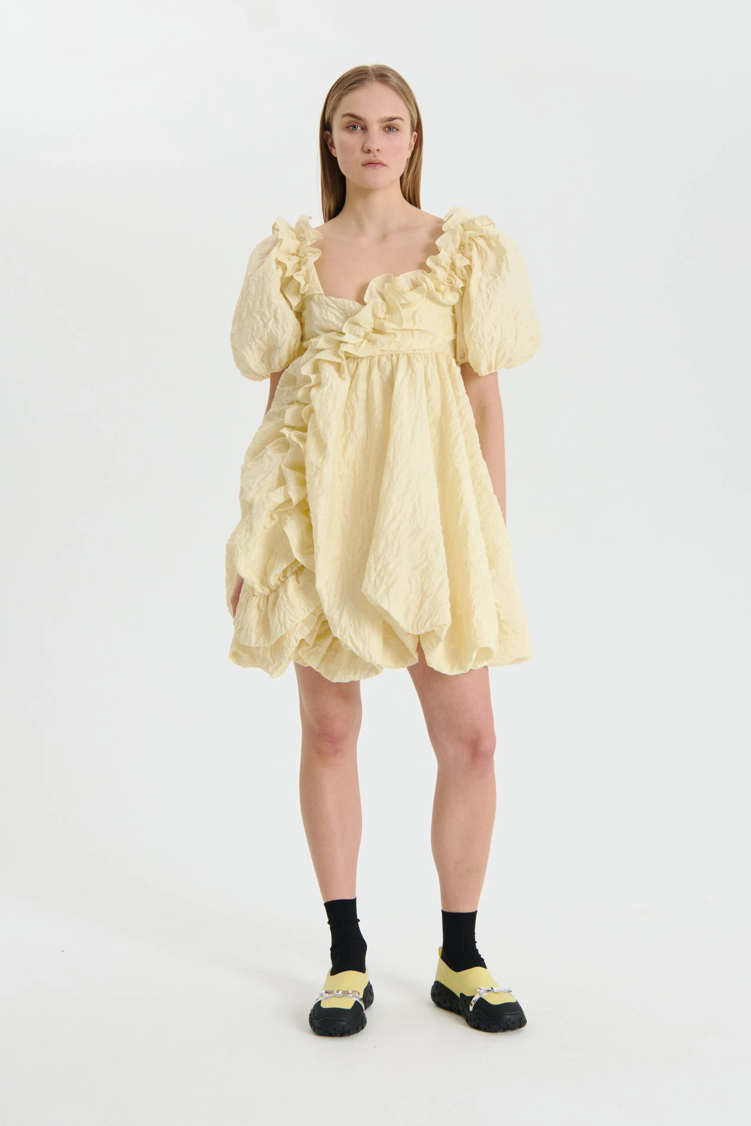 GWEN | DRESS FLURRY MATELASS… SOFT YELLOW