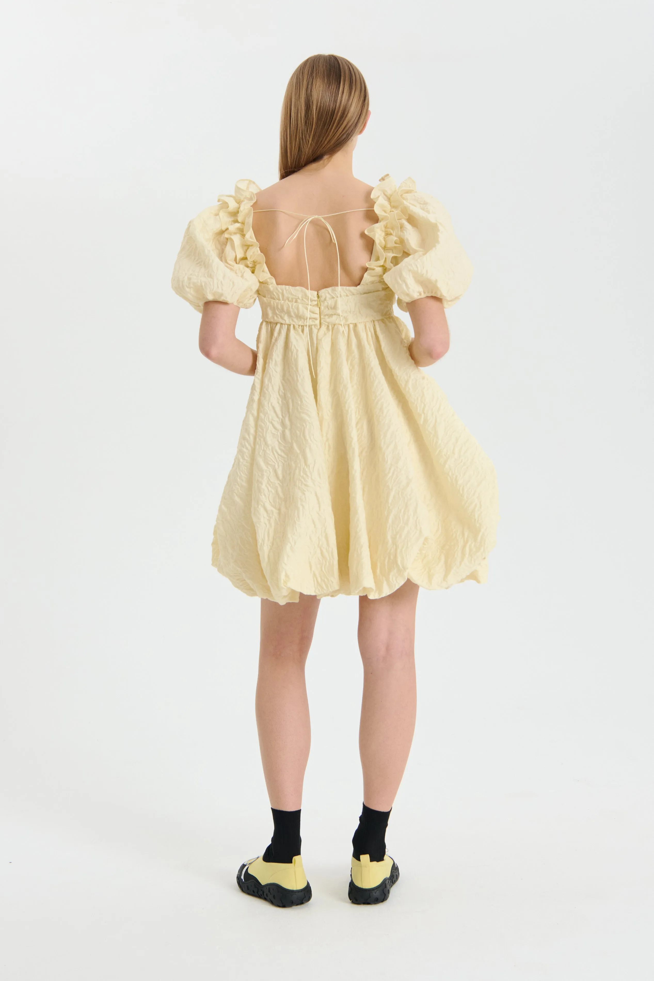 GWEN | DRESS FLURRY MATELASS… SOFT YELLOW