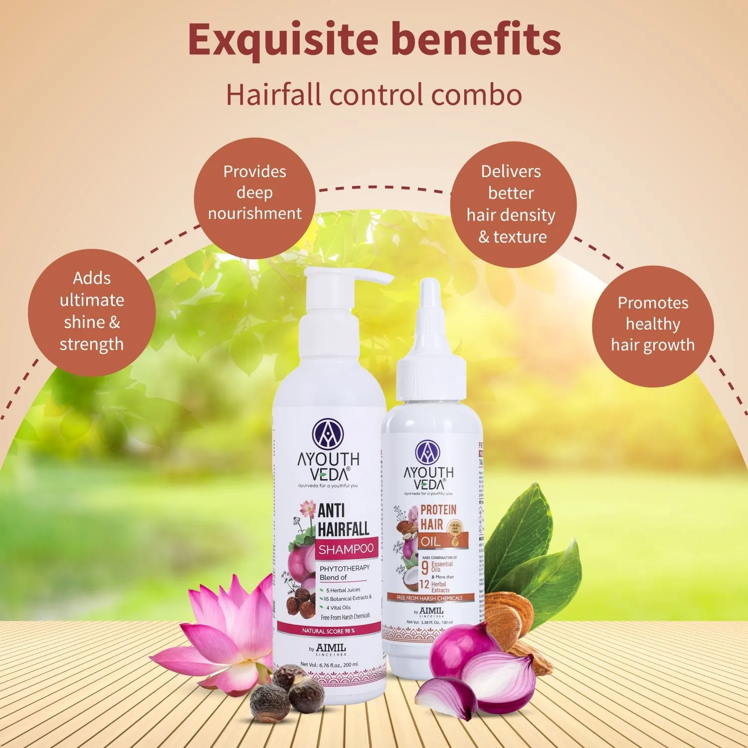 Hair Fall Control Combo | Protein Hair Oil 100ml & Anti hair fall Shampoo 200ml