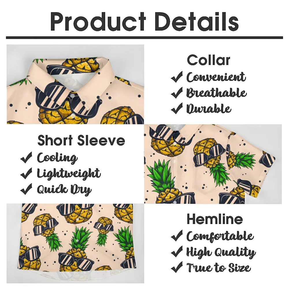 Hawaiian Sunglasses Pineapple Oversized Short Sleeve Shirt 2406001316