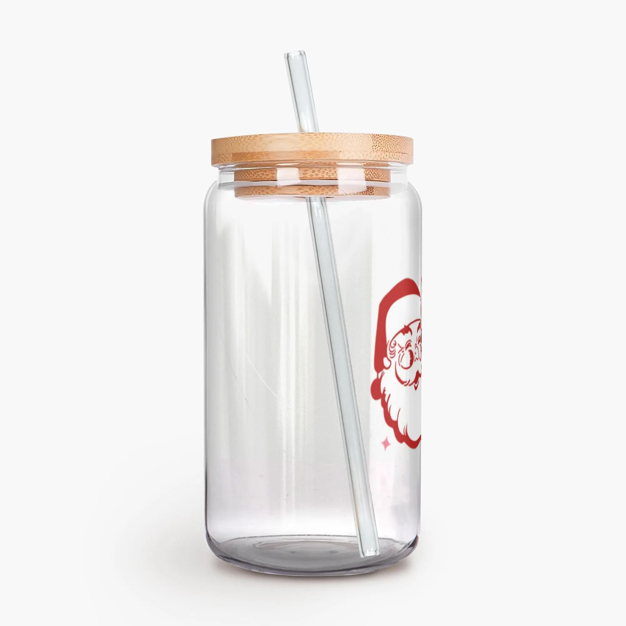 I Don't Believe in You Either Bitch, Funny Gift Exchange Idea, Sarcastic Santa Iced Coffee Cup Rude Holiday Christmas Can Shaped Glass