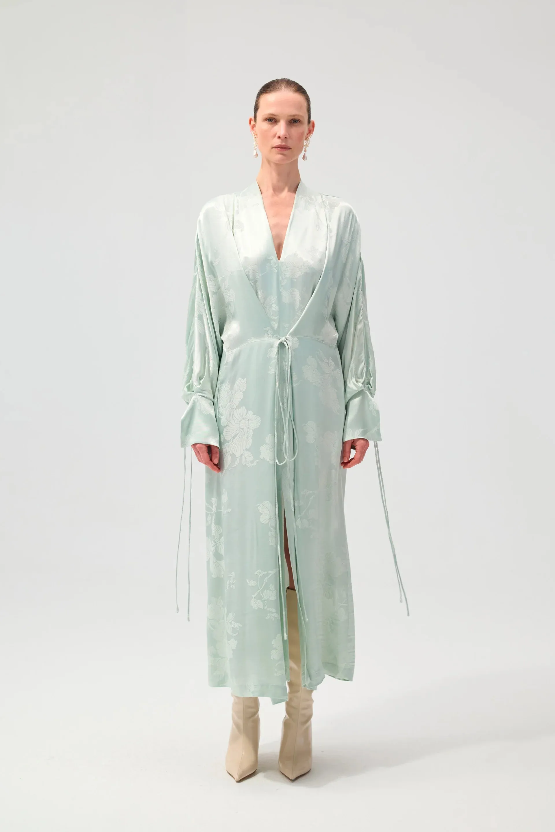 IBI | Kimono Dress - Aqua Jacquard