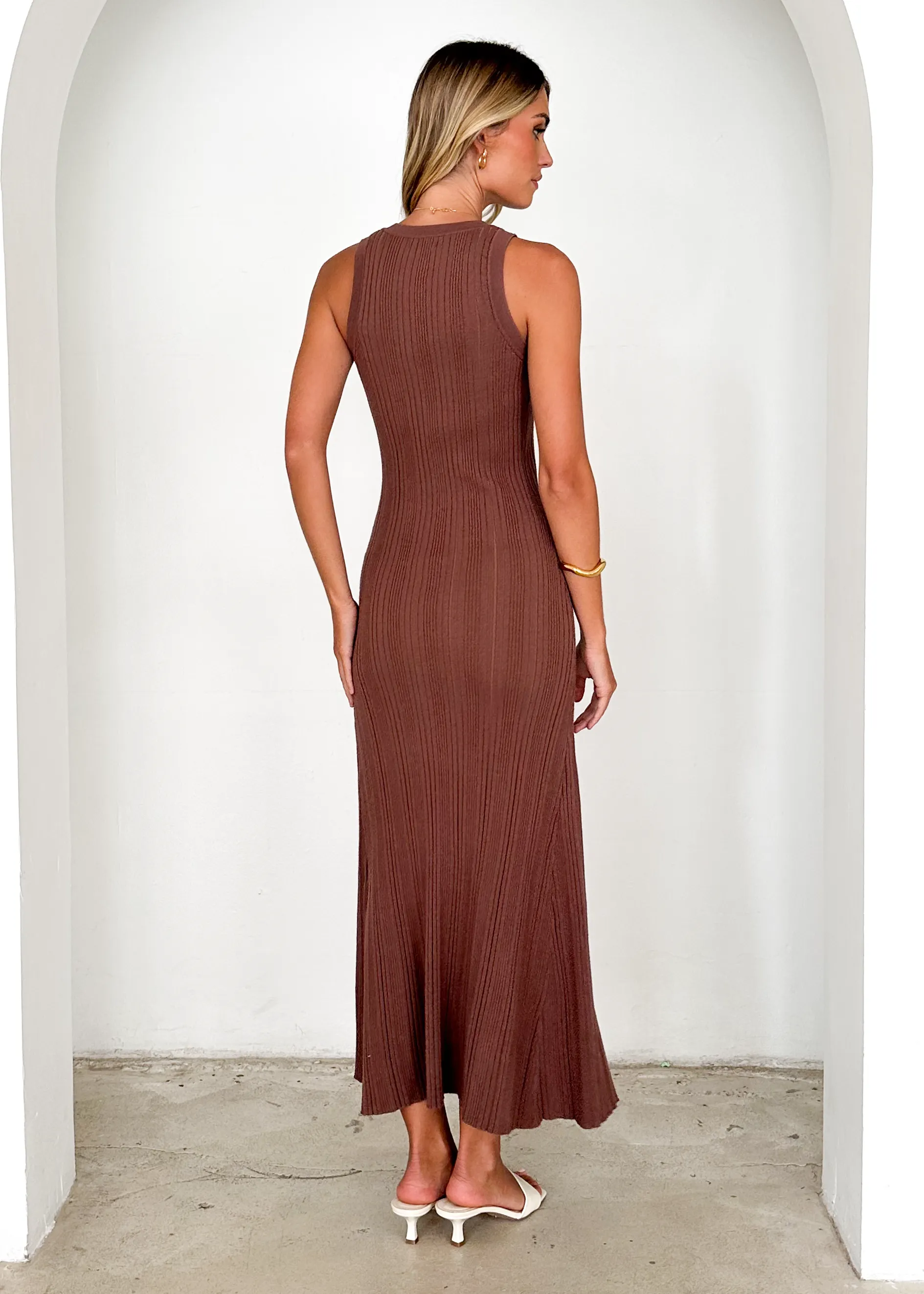 Imperial Knit Midi Dress - Chocolate