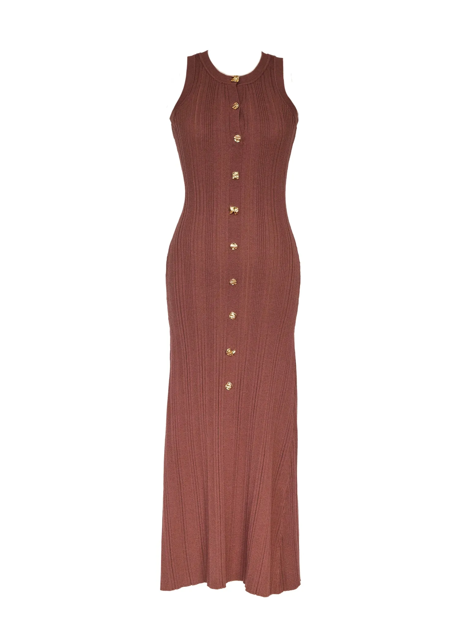 Imperial Knit Midi Dress - Chocolate