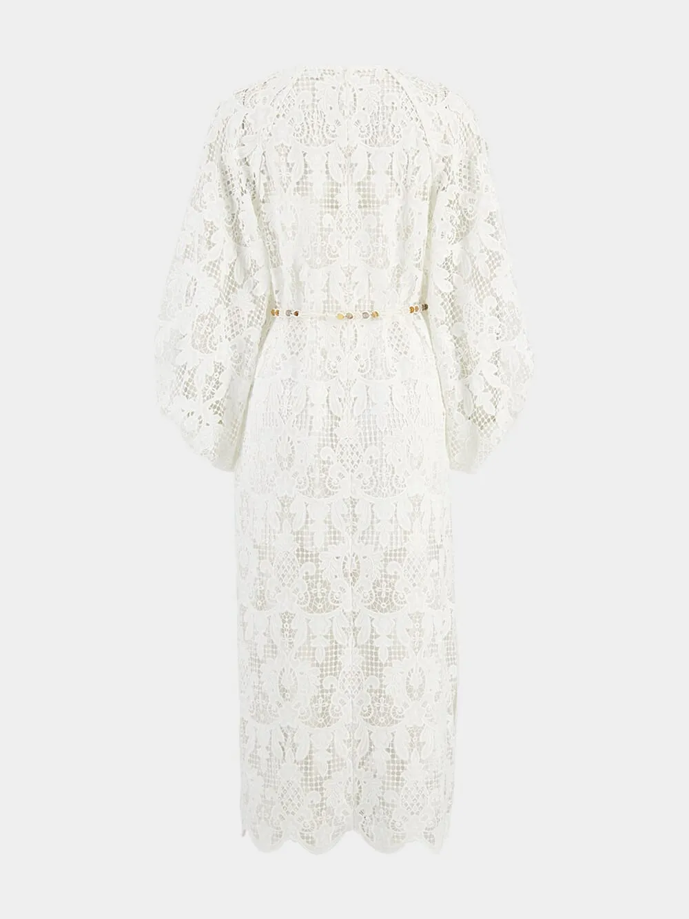 Ivory Coco Lace Midi Dress