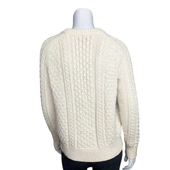 J. CREW Popcorn Cable Knit Pullover Fisherman Sweater