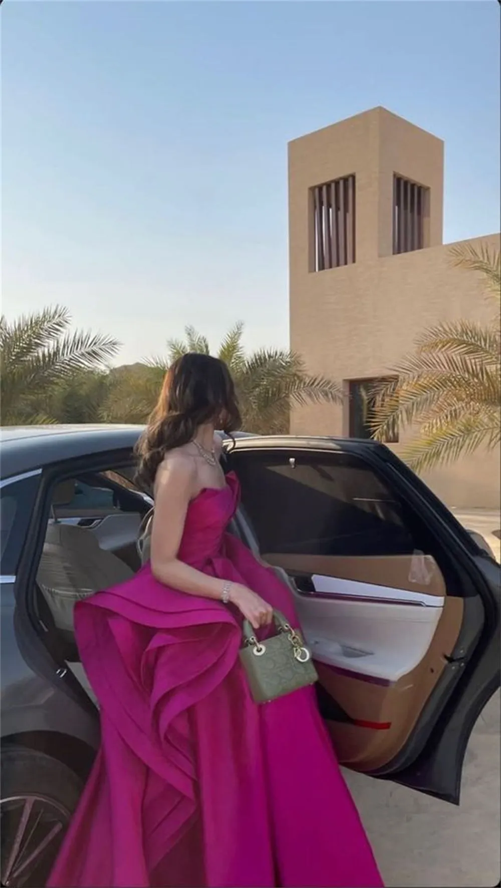 JazzHer Ball Gown Strapless Sleeveless robes de soirée Floor-Length Satin Princess Draped Evening Dresses Prom Wedding Dress-(PRE-ORDER)