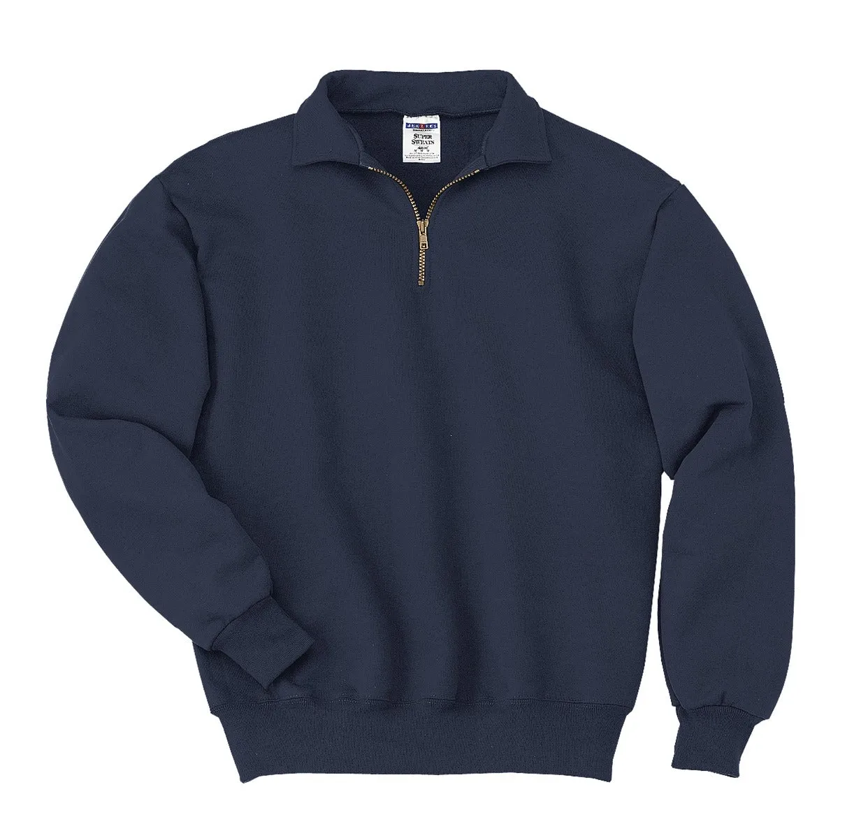 Jerzees Super Sweats NuBlend 1/4-Zip Sweatshirt with Cadet Collar.  4528M Navy