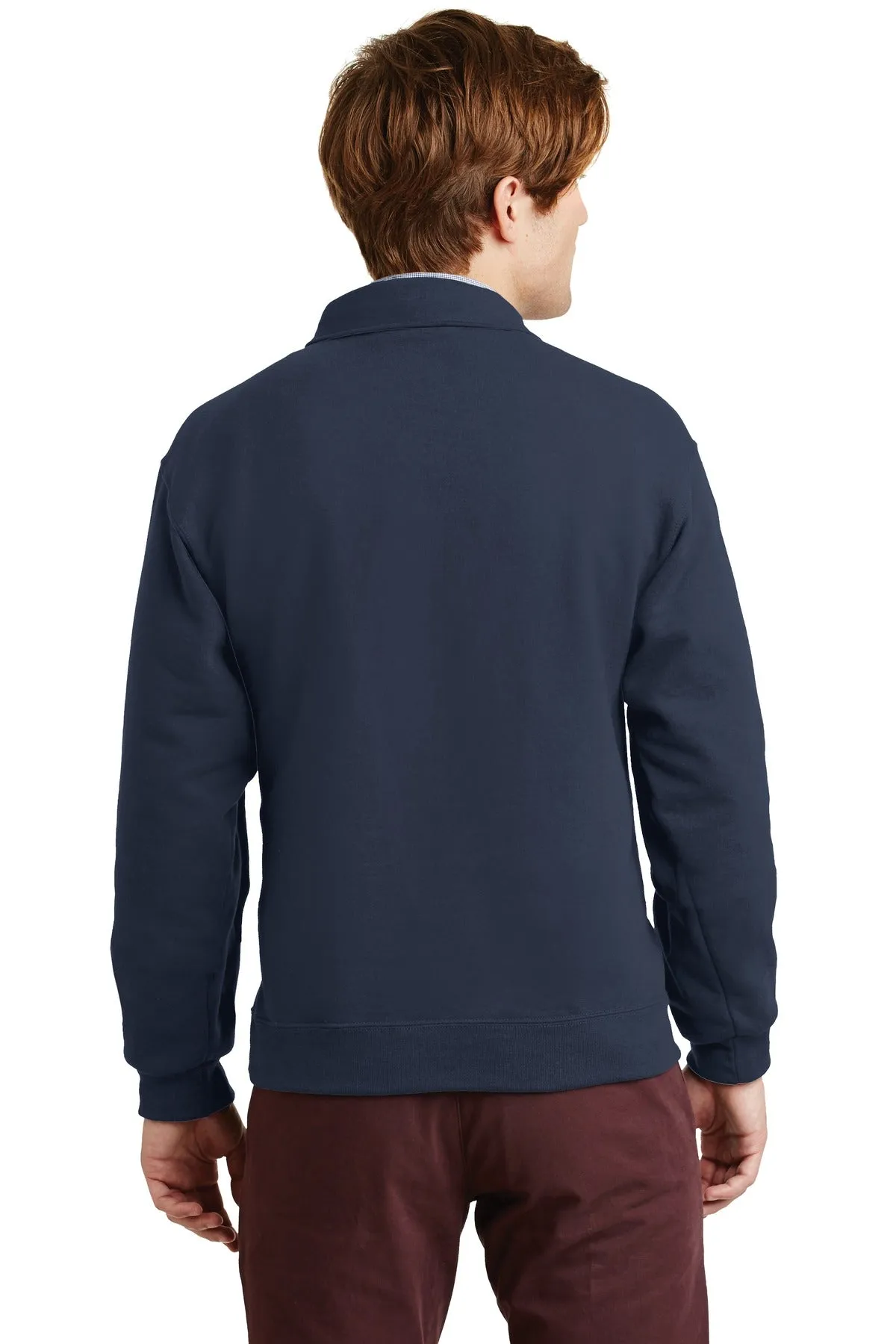 Jerzees Super Sweats NuBlend 1/4-Zip Sweatshirt with Cadet Collar.  4528M Navy