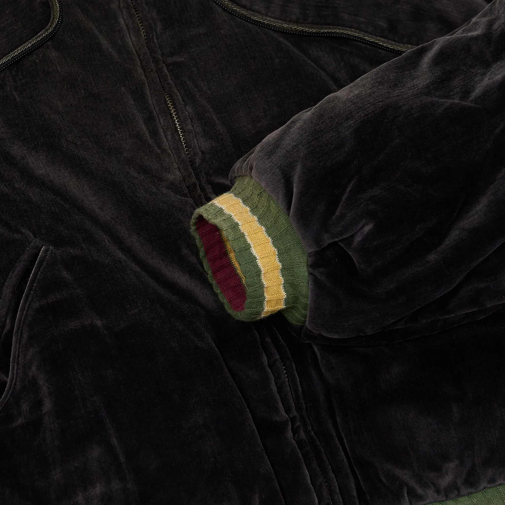 Kapital Embroidered Velveteen Sham Pillow Bomber Jacket