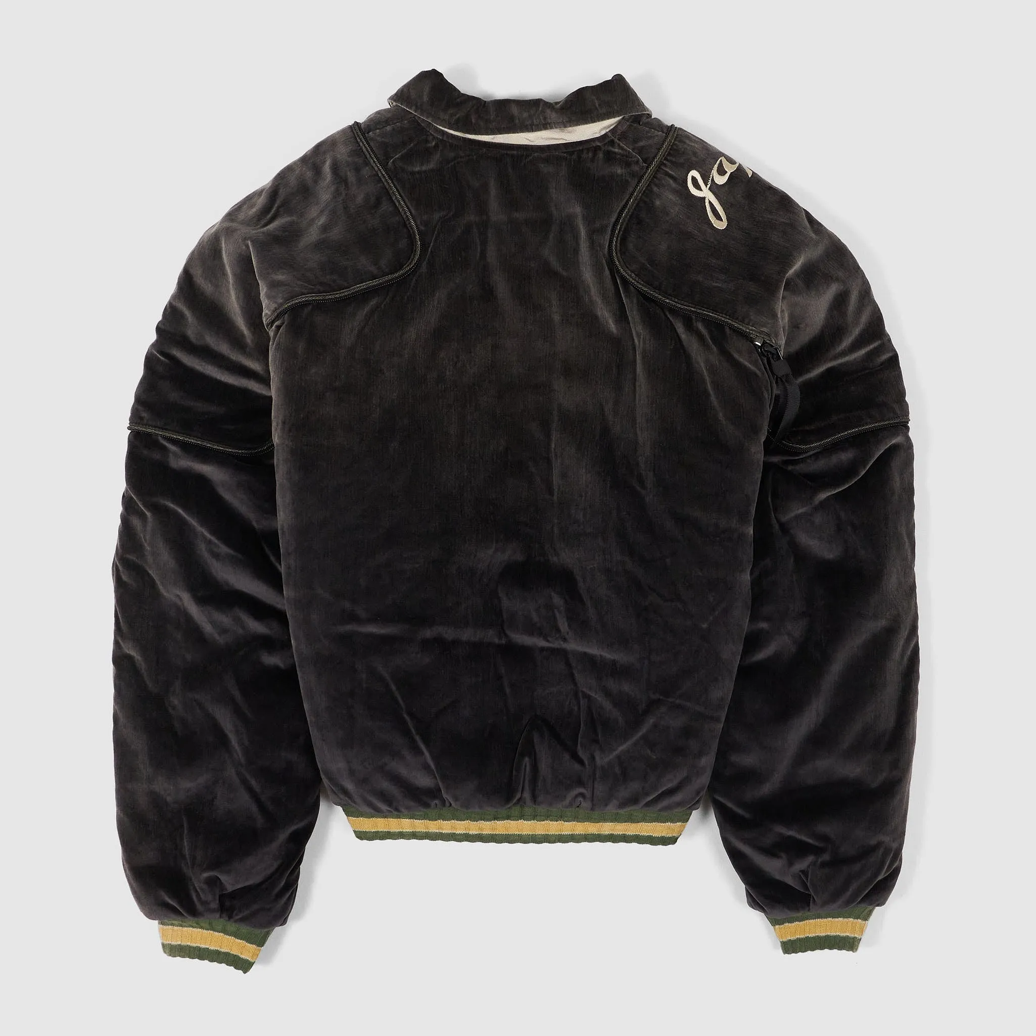Kapital Embroidered Velveteen Sham Pillow Bomber Jacket