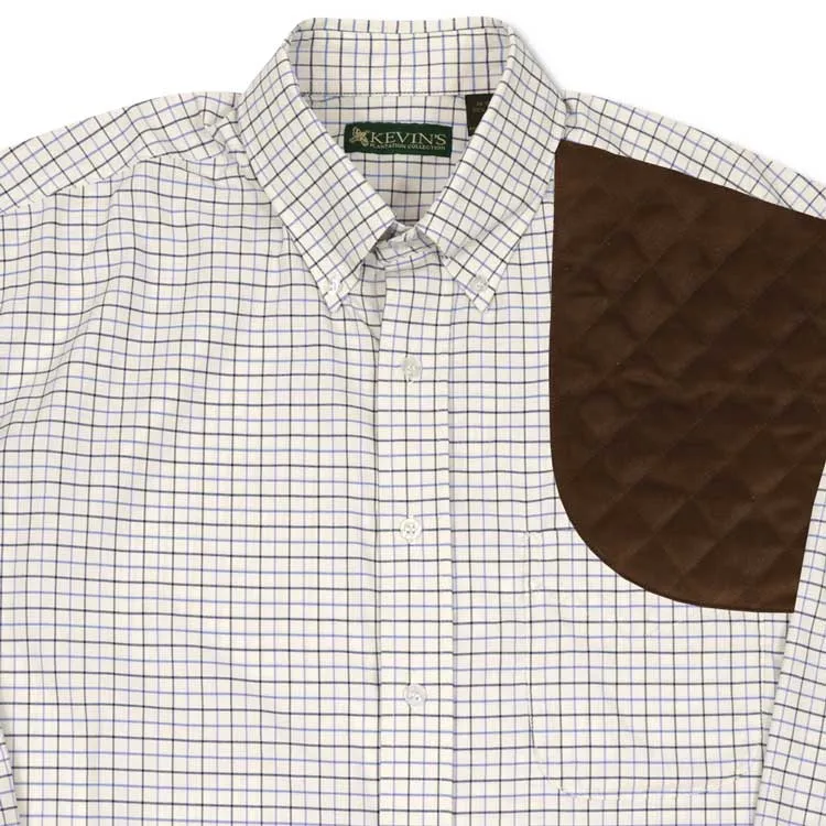 Kevin's Navy Blue Tattersall Left Hand Long Sleeve Shooting Shirt