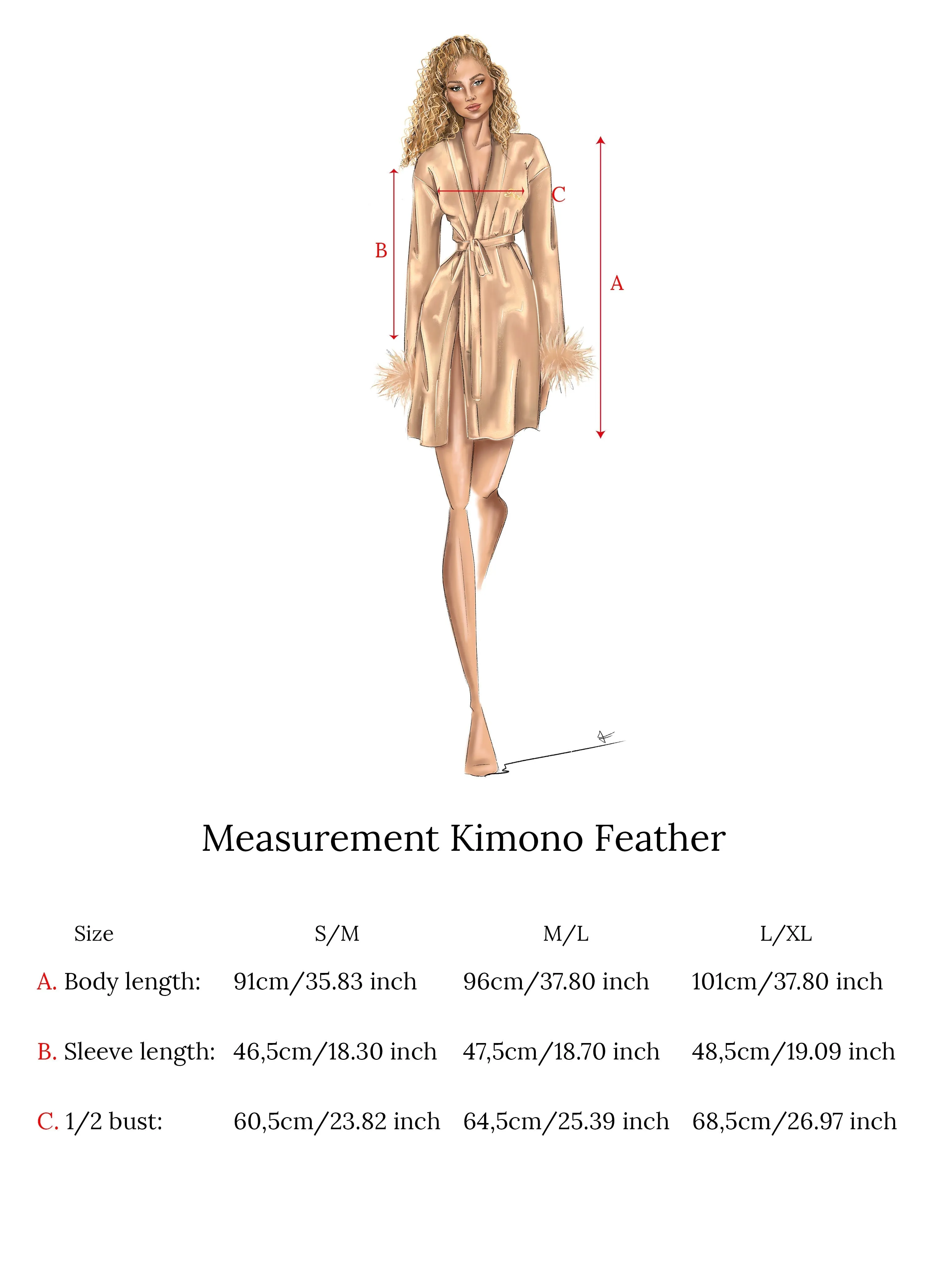 Kimono Feather Nude
