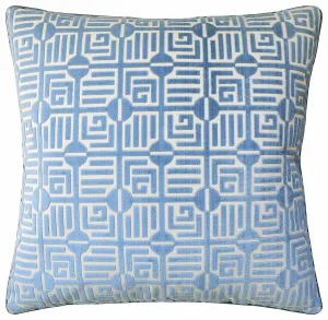 Labyrinth Velvet Pillow (Blue)