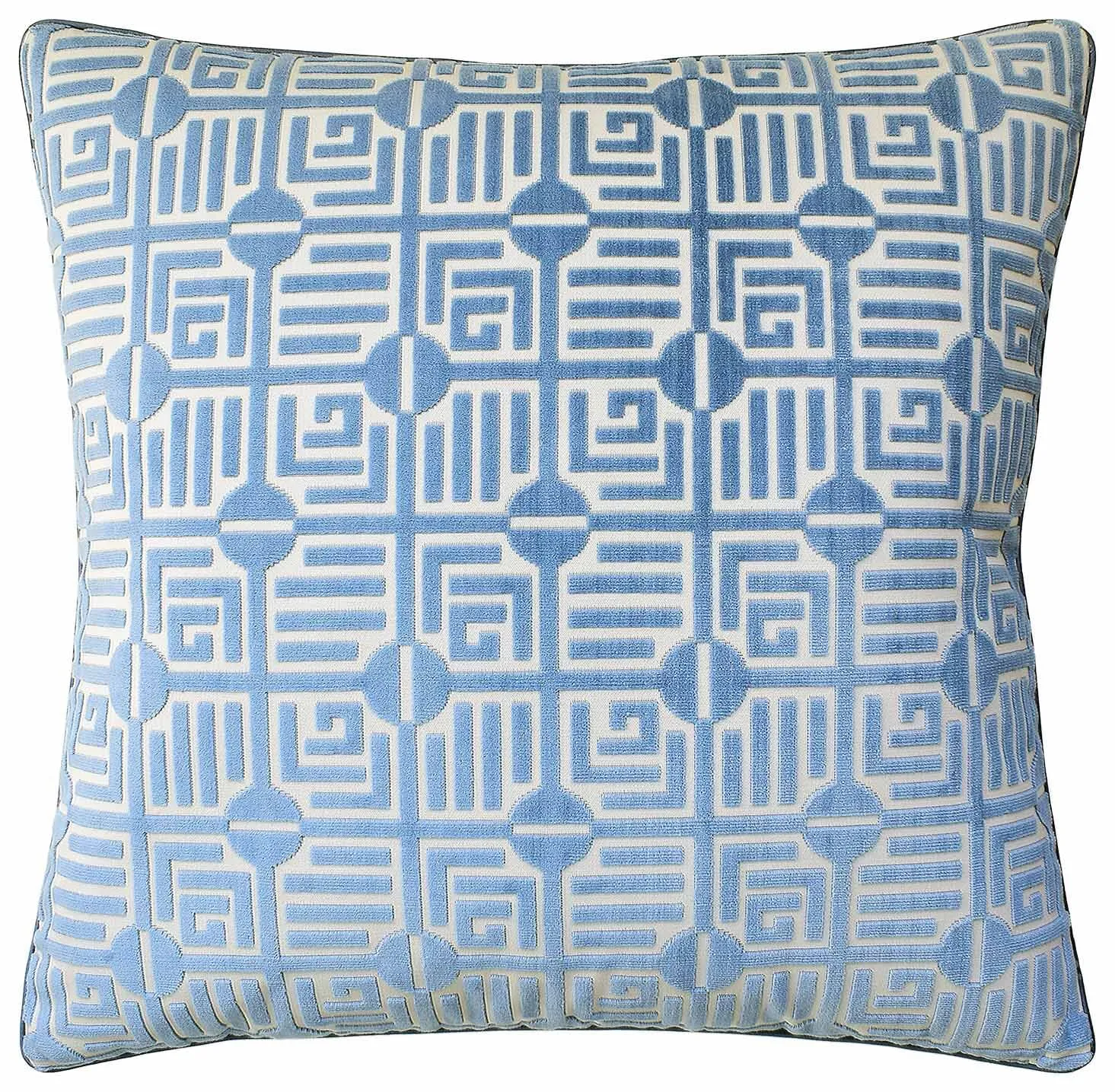 Labyrinth Velvet Pillow (Blue)