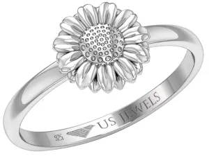 Ladies 925 Sterling Silver Floral Sunflower Ring