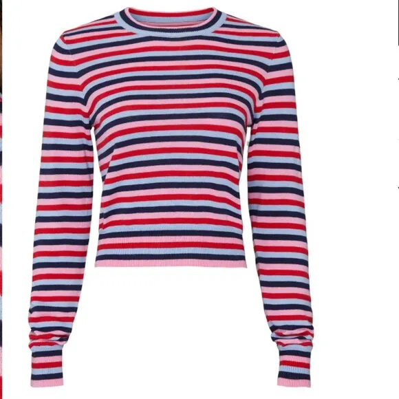 Large - SPIRITUAL GANGSTER - Stripe Crop Sweater Rent the Runway RTR $98 msrp