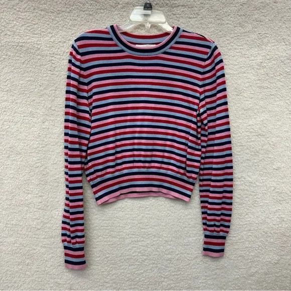 Large - SPIRITUAL GANGSTER - Stripe Crop Sweater Rent the Runway RTR $98 msrp