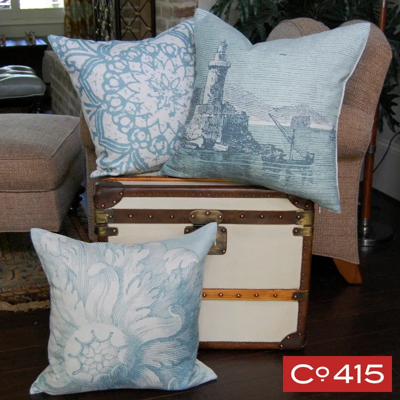 Lighthouse Engraving Pillow - Silverberry