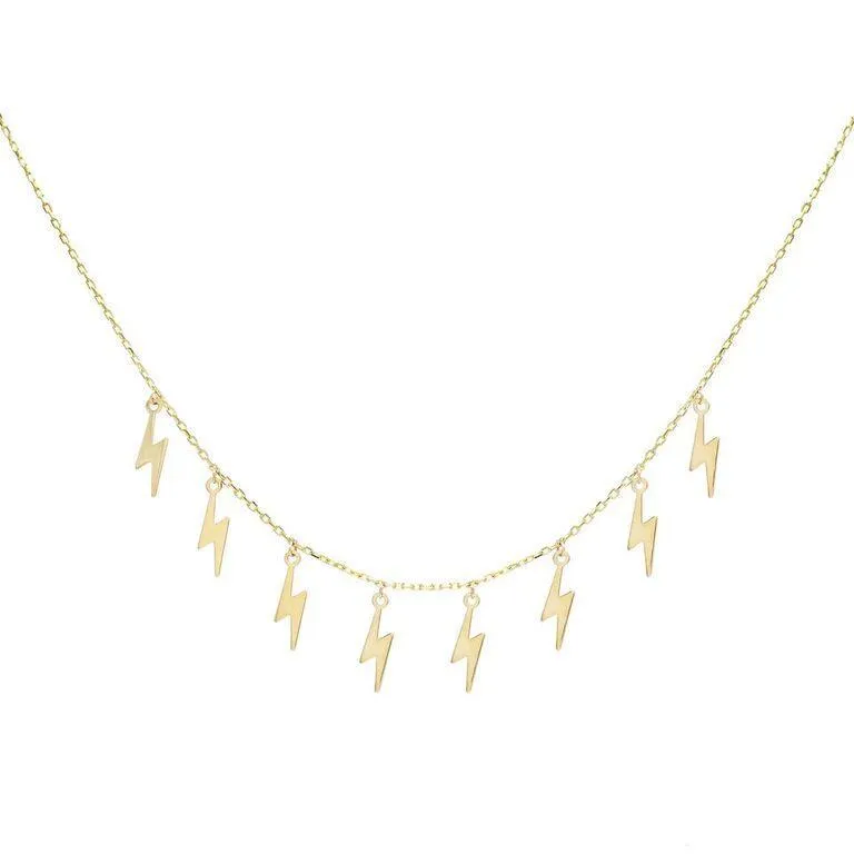 Lightning Bolt Necklace 14K