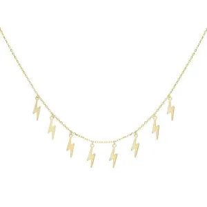 Lightning Bolt Necklace 14K