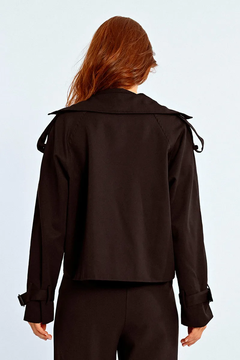 Lili Sidonio Black Cropped Trench