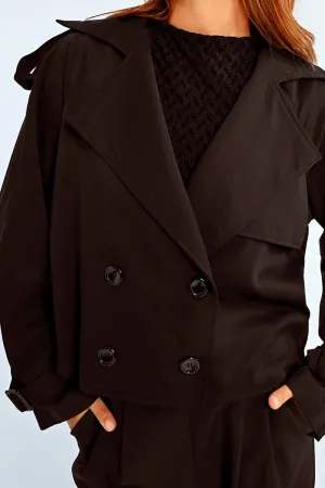 Lili Sidonio Black Cropped Trench