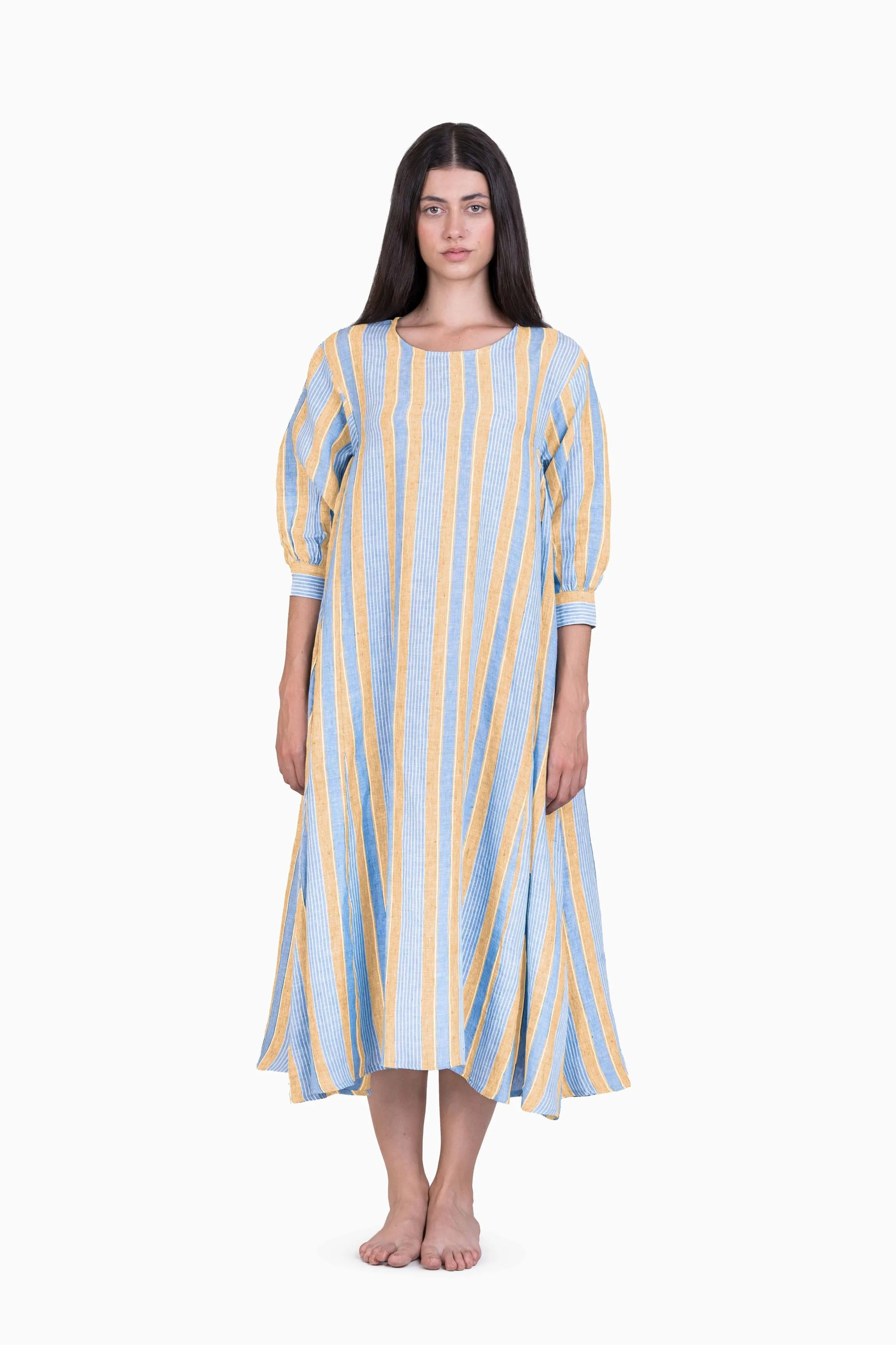 Linen Cassidy Dress-Vern Yellow