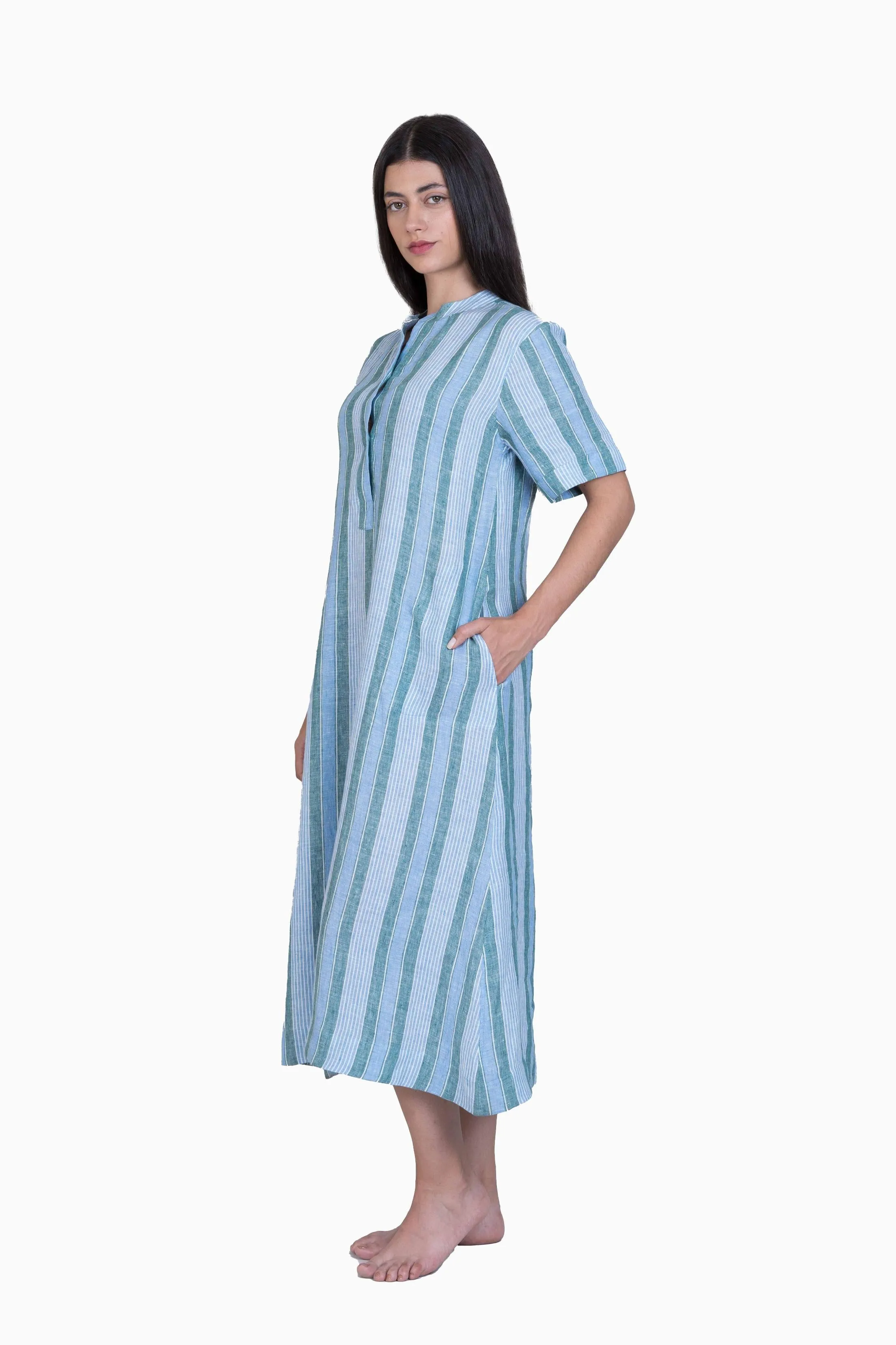 Linen Cindy Dress- Vern Yellow