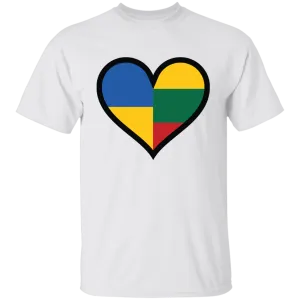 Lithuania Ukraine Heart - Boys/Girls Youth Classic Short Sleeve T-Shirt