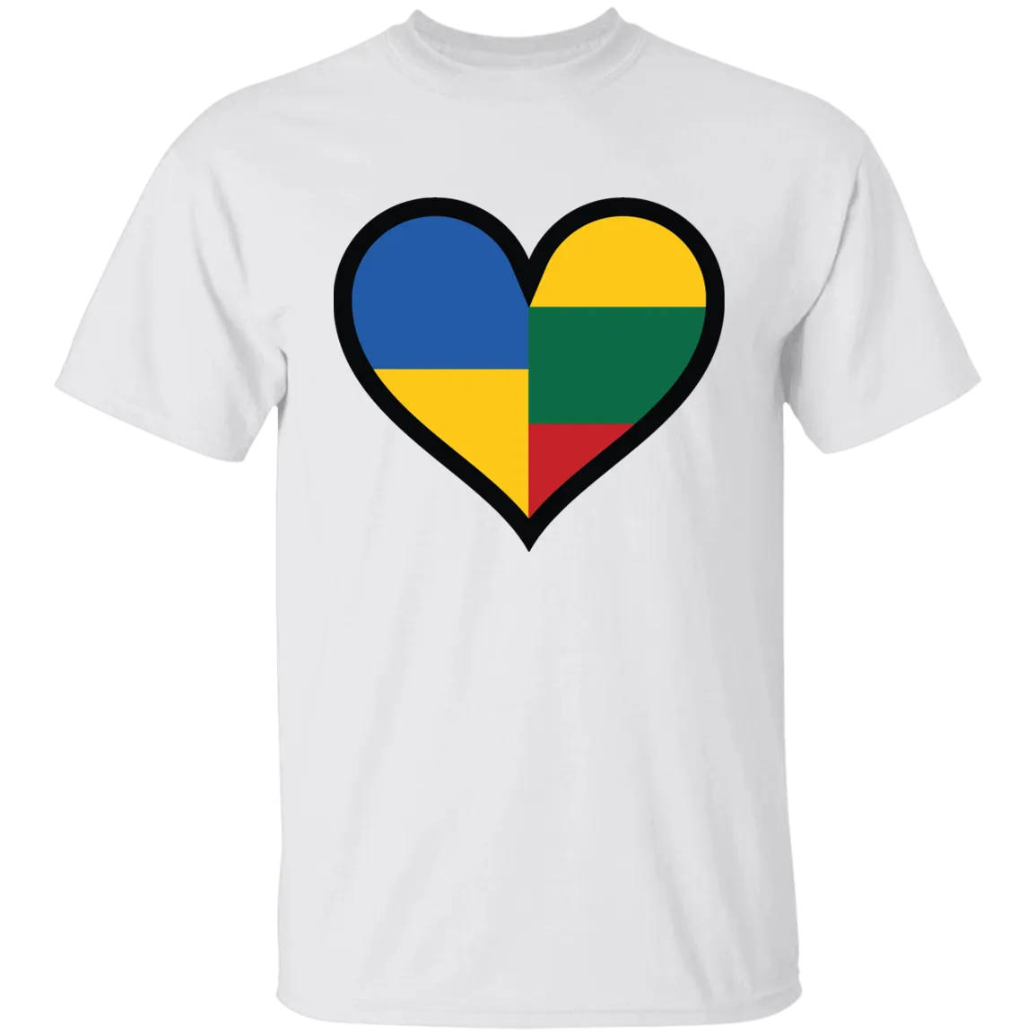 Lithuania Ukraine Heart - Boys/Girls Youth Classic Short Sleeve T-Shirt