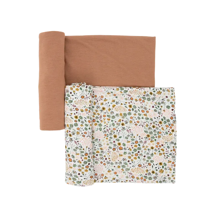 Little Unicorn Stretch Knit Swaddle Set (Pressed Petals)