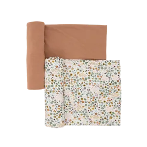 Little Unicorn Stretch Knit Swaddle Set (Pressed Petals)