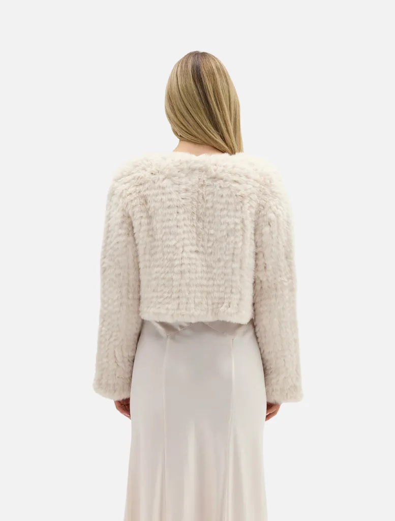 Lola Faux Crop Jacket - Oatmeal
