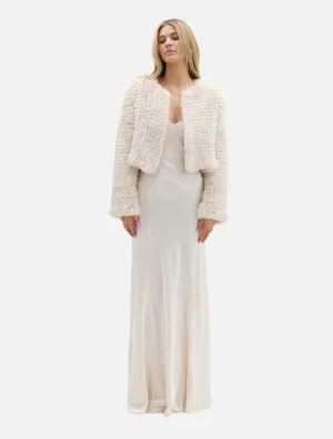 Lola Faux Crop Jacket - Oatmeal
