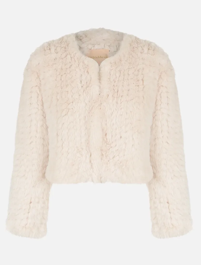 Lola Faux Crop Jacket - Oatmeal