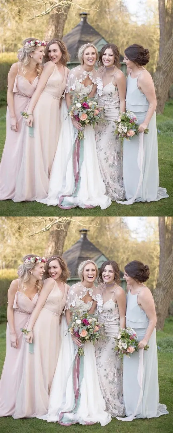 Long Bridesmaid Dress, Simple Modest A Line Cheap Bridesmaid Dress, TYP0440