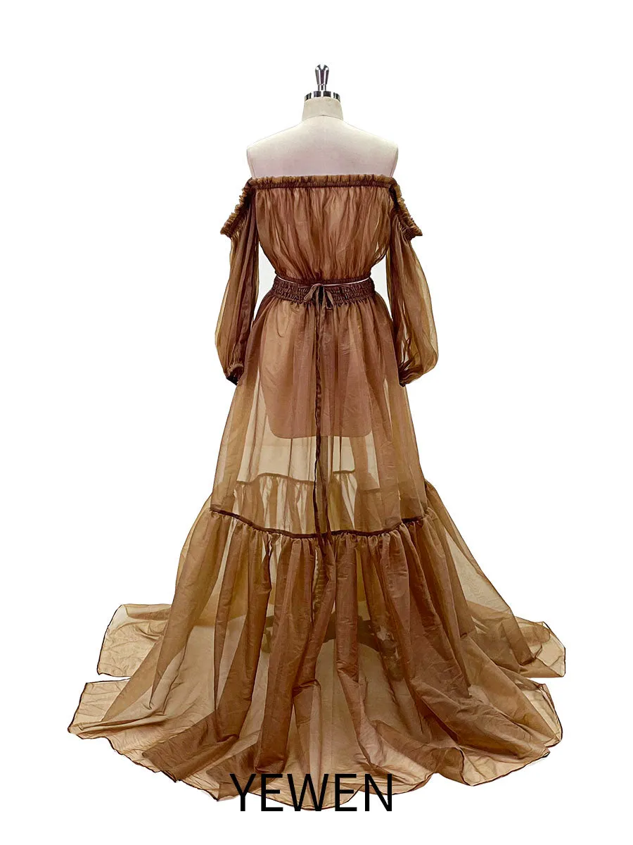 Long Sleeves Evening Dresses Photography Dresses None-maternity/Maternity Dress for Photo Shoot YEWEN YW230207