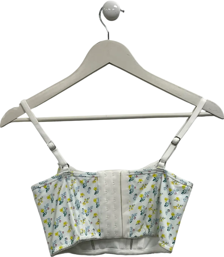 Lounge Underwear White Floral Print Cropped Cami UK 32A