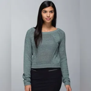 Lululemon Be Present Pullover Sweater Cropped Earl Grey