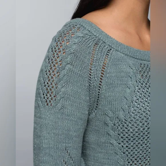 Lululemon Be Present Pullover Sweater Cropped Earl Grey