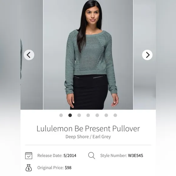 Lululemon Be Present Pullover Sweater Cropped Earl Grey
