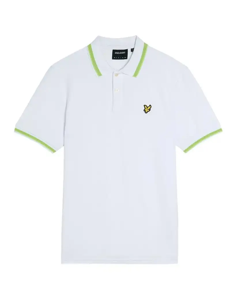 Lyle & Scott Multi Tipped Polo Shirt White/Vibrant Kiwi/Key Lime