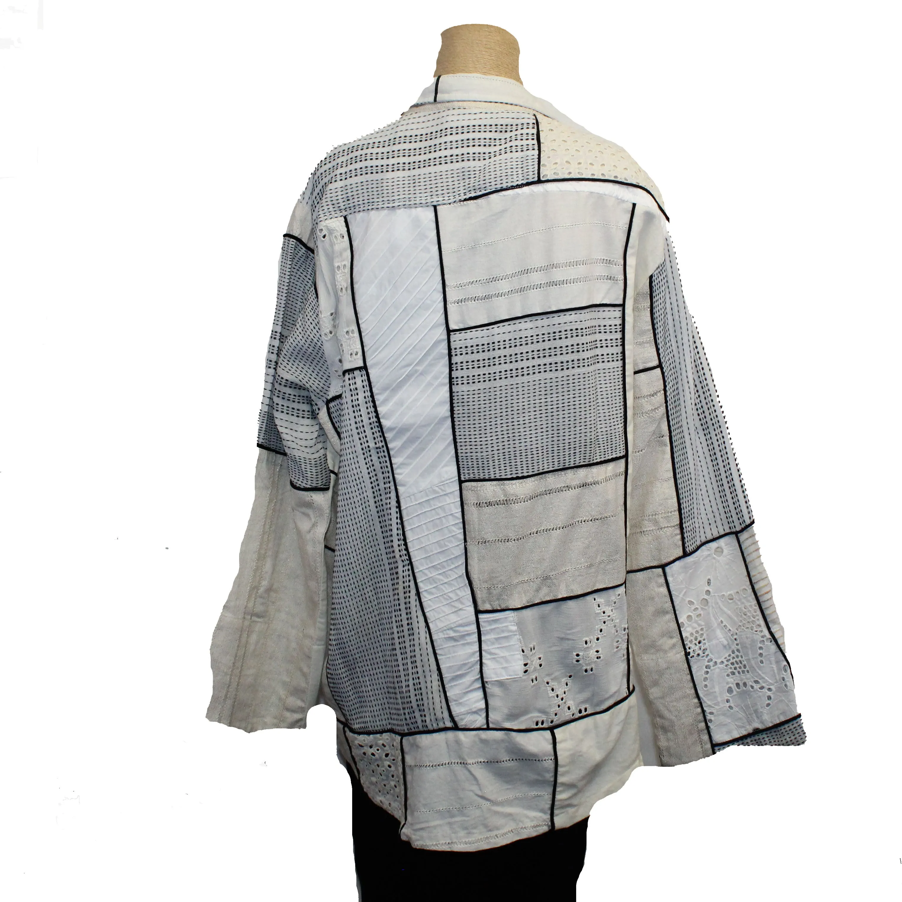M Square Quinne Shirt, Handmade, Luxe Cream/Grey 2, M/L