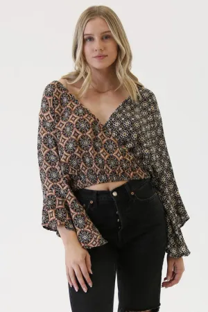 MACIE MIXED PRINT TOP