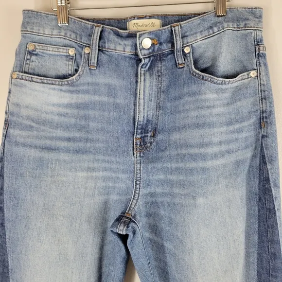 MADEWELL The High-Rise Slim Boyjean Raebrook wash distressed cropped denim jeans