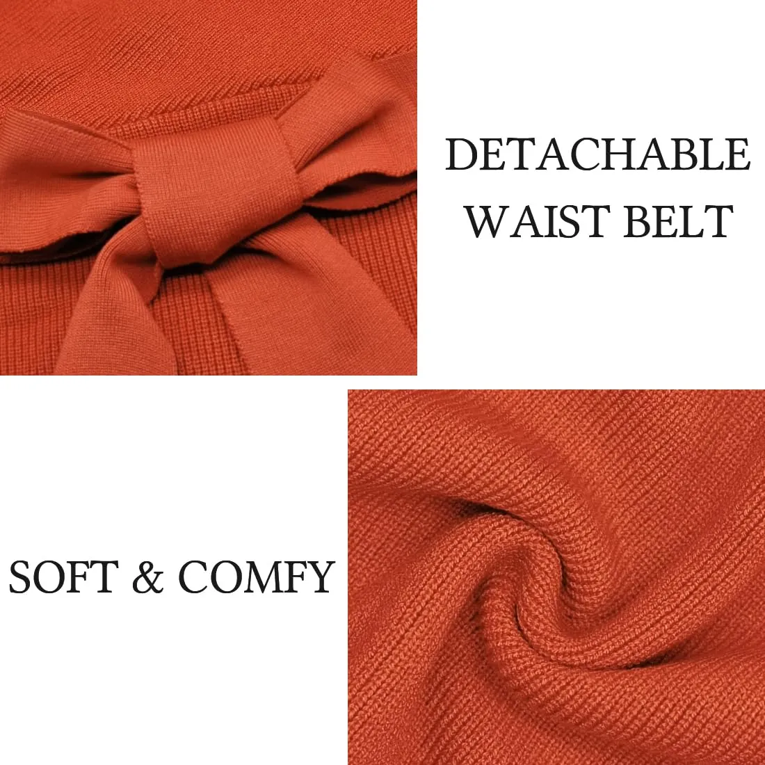 Mansy Women's Sexy Cocktail Batwing Long Sleeve Backless Mock Wrap Knit Sweater Mini Dress Orange
