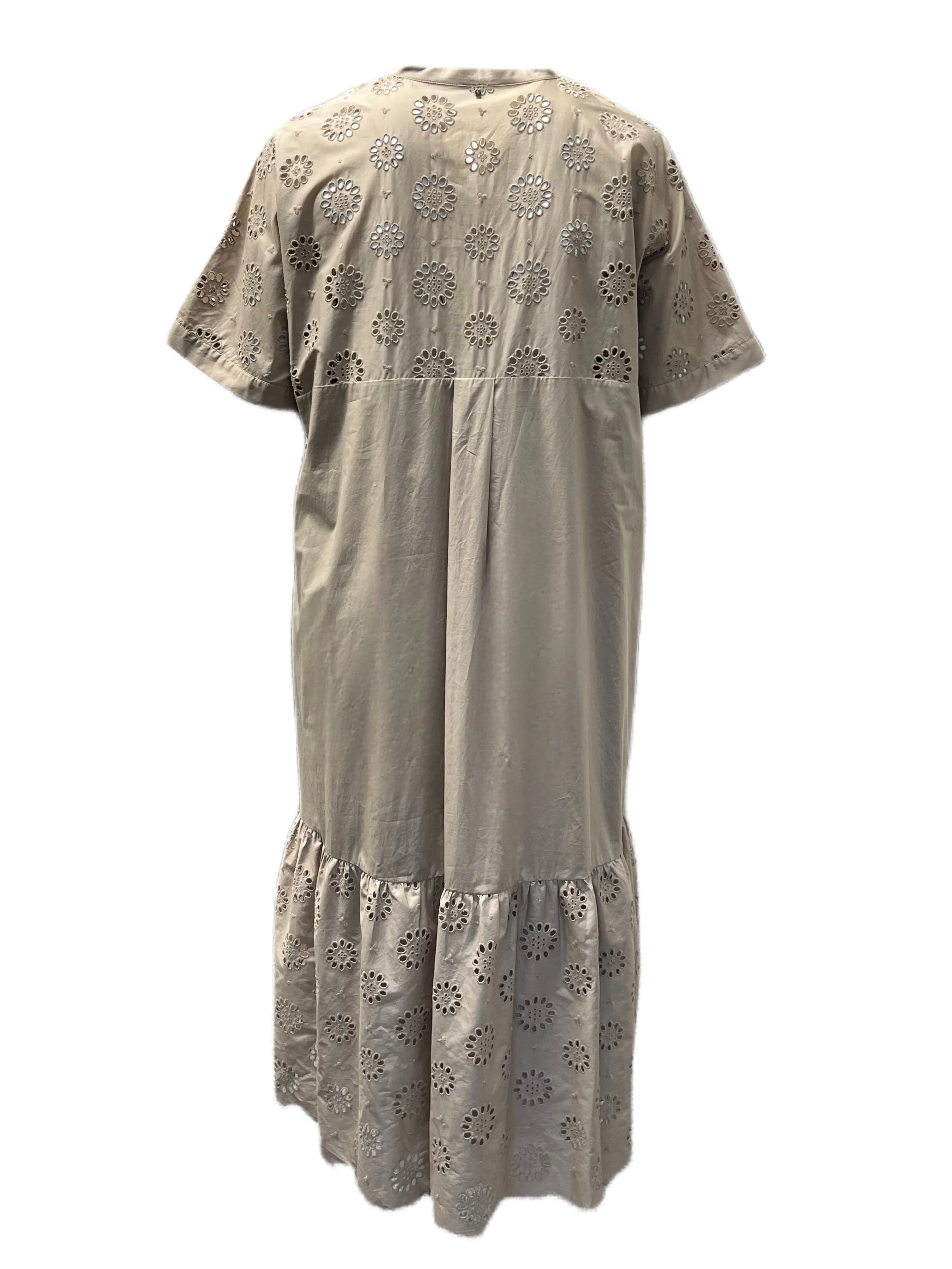 Marina Rinaldi Women's Beige Decalogo Embroidered Maxi Dress NWT