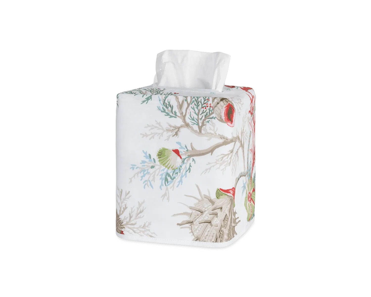 Matouk - Del Tesoro Linen Tissue Box Cover - Coral